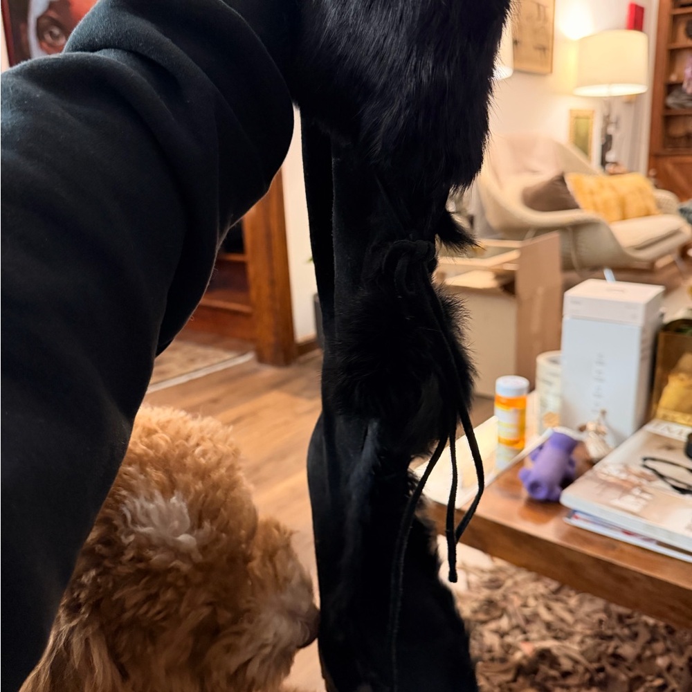 Coach Black Karita Fur Moccasins - Picture 2 of 3